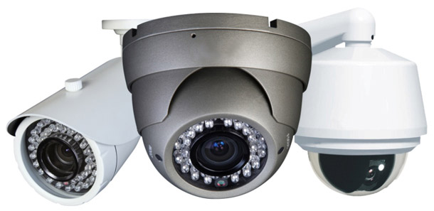 three security cameras